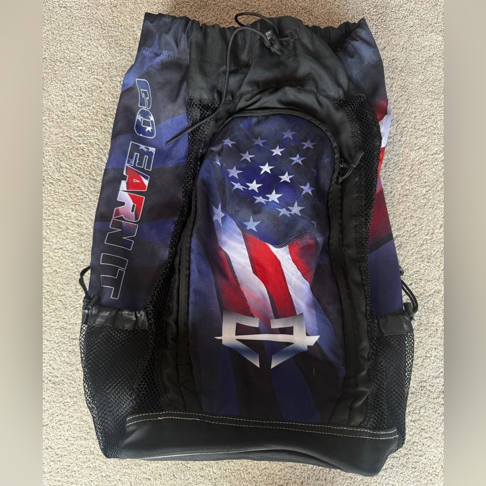 Go Earn It (GEI) Brand Premium Gear Large Patriotic Wrestling Bag/Backpack EUC